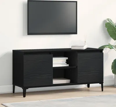 Produktbild von Möbel TV-Schrank Schwarz Eiche 102x35x50 cm Holzwerkstoff - TV-Schränke 862585