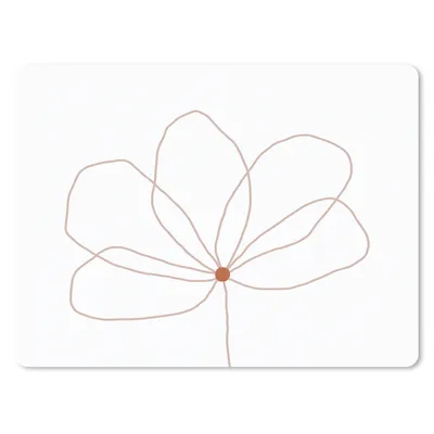 Produktbild von MuchoWow® Mauspad Mousepad Blume - Strichzeichnung - Natur 23x19 cm - Mousepads - Maus Mat - Pad - Mausunterlage - Schreibtischunterlage - Mauspad