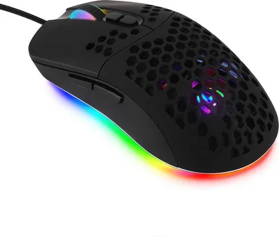 Produktbild von INF RGB Gaming-Maus mit Wabendesign und anpassbarer DPI
