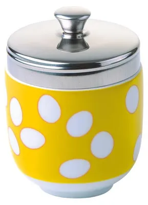 Produktbild von Gelber Porzellan Eier-Coddler mit 15 cl Fassungsvermögen, 65 x 65 x 105 mm