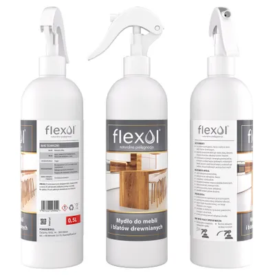 Immagine prodotto di Sapone per mobili per superfici in legno e piani d'appoggio FLEXOL 0,5 L