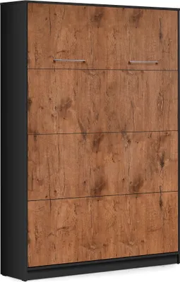 Produktbild von Schrankbett Wandklappbett vertikal VB 140x200 eiche lancelot & schwarz