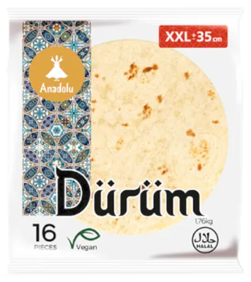 Image de Tortillas Durum, marque Anadolu, 35 cm, paquet de 16 pièces