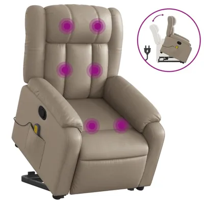 Produktbild von Massagesessel mit Aufstehhilfe Cappuccino-Braun Kunstleder