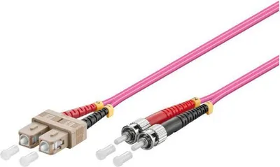 Produktbild von LWL-Kabel 1m OM4 Duplex, Multimode 50/125 SC/ST stecker