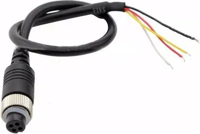 Image de connecteur 4 broches côté moniteur, femelle, avec écrou, 20 cm