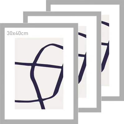 Produktbild von accent by nielsen Holz Bilderrahmen Velino, Silber, 30 x 40 cm (3er Set)