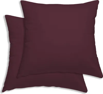 Produktbild von 2er Set Kissenbezug Kissenhülle 80x80 cm bordeaux Uni Kopfkissenbezug Baumwolle