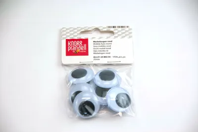Produktbild von Wackelaugen Ø 25 mm Kunststoff weiss mit schwarzer Pupille