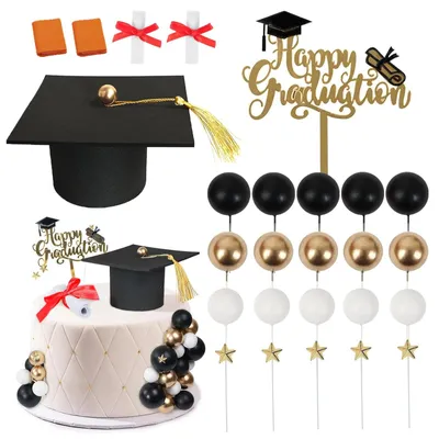 Productafbeelding van Solidchoice - 26 Stuks Afstudeer Taart Topper Set