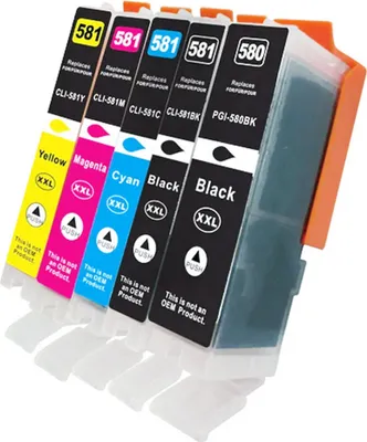 Produktbild von OBV Druckerpatronen für Canon 580/581 Pixma TS8350 1xBK/C/M/Y/PBK
