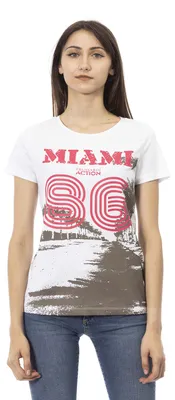 Produktbild von Damen-T-Shirt, kurze Ärmel, Rundhalsausschnitt, Frontprint, Baumwolle, Viskose