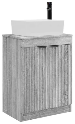Produktbild von vidaXL Badezimmerschrank mit Waschbecken Grau Sonoma 54 x 35 x 83 cm