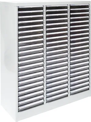 Produktbild von ADB Schubladencontainer mit 63 transparenten Schubladen 79,5 x 100,7 cm (B x H)