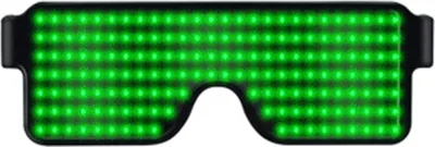 Zdjęcie produktu dla Okulary LED z ładowaniem przez USB – modne, świecące okulary, idealne jako dodatek na co dzień, do baru, klubu, KTV, na imprezę lub jako element kostiumu – kolor zielony