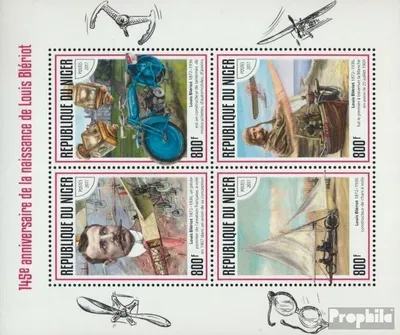 Produktbild von Briefmarken Niger 2017 Mi 5127-5130 Kleinbogen (kompl. Ausg.) postfrisch Louis Blériot