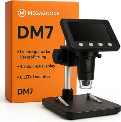 Zdjęcie produktu dla Mikroskop cyfrowy DM7 1000X 4,3" 1080P z 8 diodami LED PL.