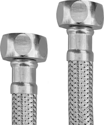 Produktbild von Anschlussschlauch 1/2 Zoll Panzerschlauch Anschluss Flexibler Schlauch Flexschlauch Silber 50 cm Verbindungsschlauch Sanitär Bad Küche für Armaturen Sanlingo