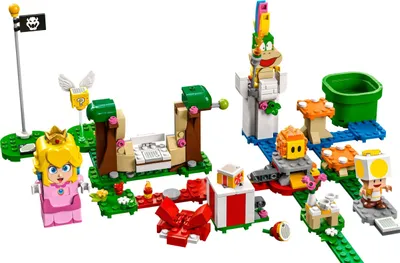 Produktbild von LEGO 71403 Super Mario Abenteuer mit Peach – Starterset, baubares Spielzeug mit interaktiver Prinzessinnen Figur, Gelber Toad und Lemmy