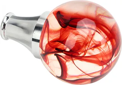 Productafbeelding van Versnellingsknop in JDM-stijl, met 3 adapters, ronde, bolvormige versnellingskop voor voertuigen met een automatische versnellingsbak, rood