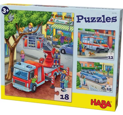 Produktbild von Puzzles Polizei, Feuerwehr & Co. 3 Motive