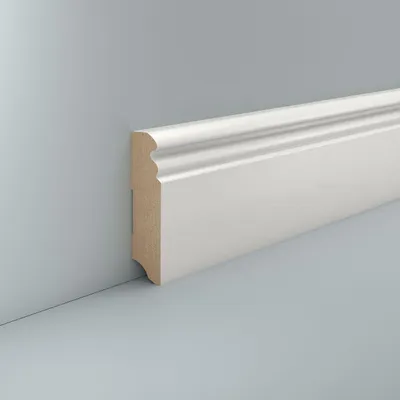 Produktbild von Sockelleiste Hamburger Profil 19 x 80 Weiß MDF foliert RAL 9010 Fussleiste
