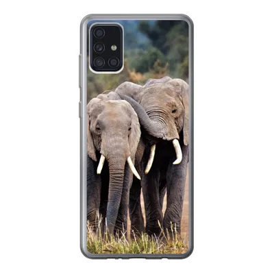 Produktbild von MuchoWow® Handyhülle Schutzhülle Hülle für Samsung Galaxy A52 5G Elefant - Tiere - Bäume - Natur Silikon Softcase Handy Hülle - Umschlag