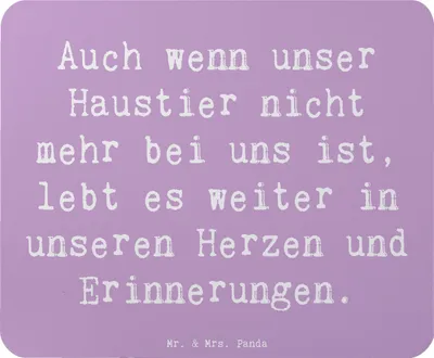 Produktbild von Mr. & Mrs. Panda Mauspad Spruch Trauerbewältigung nach dem Verlust eines Haustiers - Lavendeltraum - Geschenk, Vertrauem, liebevolle Unterstützung, Mut, computer mousepad