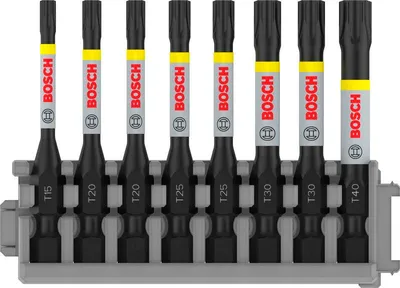 Produktbild von PRO Torx Impact Bit Set, T15; T20(x2); T25(x2); T30(x2); T40, 55 mm, 8-tlg.