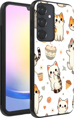 Immagine prodotto di Custodia per cellulare adatta a Samsung Galaxy A25 con stampa di gatti - TPU Back Cover Case Cat Design
