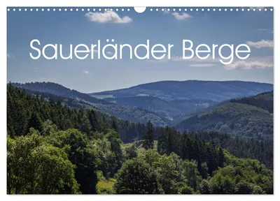 Immagine prodotto di Montagne del Sauerland (calendario da parete 2027, formato DIN A3 orizzontale), calendario mensile CALVENDO