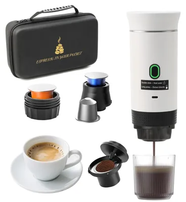 Tragbare Espressomaschine, 15 Bar, USB-wiederaufladbar, 60 ml