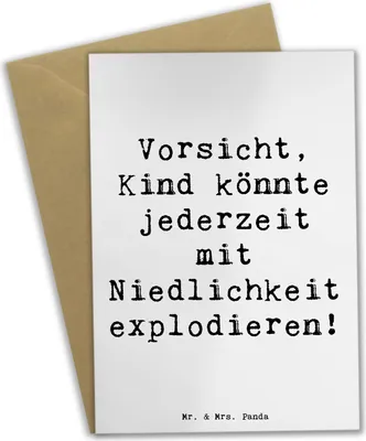 Produktbild von Mr. & Mrs. Panda Grußkarte Spruch Explodierendes Kind - Weiß - Geschenk, herzerwärmende Sprüche, personalisiert, Freude, Familienmitglieder, dankeskarten, Tanten, Familie