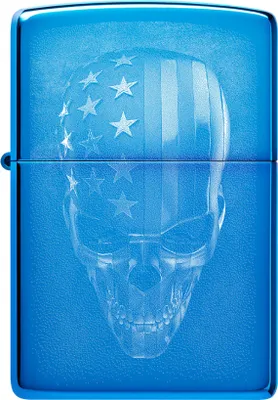 Obrázek produktu pro Zapalovač Zippo Usa Skeleton Head Unisex Blue Metal