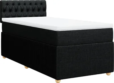 Produktbild von vidaXL Boxspringbett mit Matratze Schwarz 100x200 cm Stoff