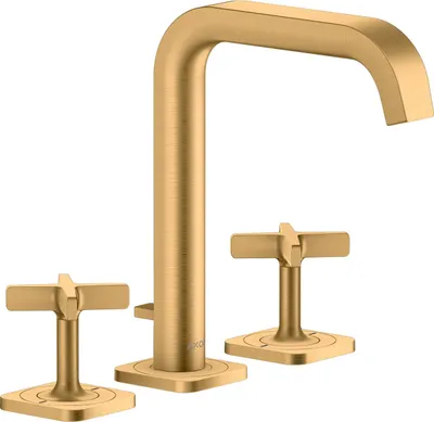Produktbild von AXOR Citterio E 3-Loch Waschtischarmatur 170 mit Rosetten Brushed Brass, 36108950