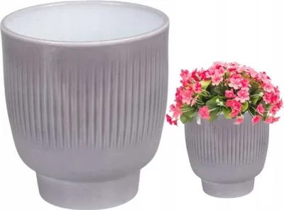 Zdjęcie produktu dla Dekoracyjna szara obudowa ceramiczna z podstawą 14,7 x 13,5 cm Azure blue