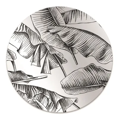 Obrázek produktu pro Kulatá ochranná podložka pod podlahu - Ochranná podložka pod židli - Podložka pod podlahu - 140x100 cm - Černé listy