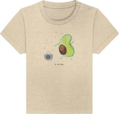 Produktbild von Mr. & Mrs. Panda  T-Shirt Avocado Tanzen 6. - 12. Monat - Natural Raw - Geschenk, Baby Shirt, Party, Jerseyshirt, Fröhlich, Babyshirt, Singen, Musik, Kleinkind