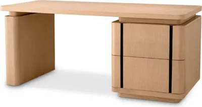 Produktbild von Casa Padrino Luxus Massivholz Schreibtisch Naturfarben / Bronze 180 x 80 x H. 76 cm - Bürotisch - Computertisch - Büro Möbel - Luxus Möbel - Luxus Einrichtung - Büro Einrichtung - Luxus Qualität