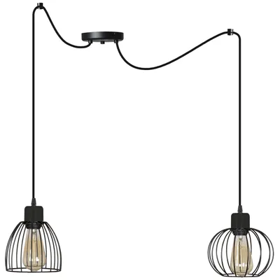 Produktbild von Spinnen Pendelleuchte Loft Schwarz Weiß – Hängelampe mit verschiedenen Lampenschirmen Deckenleuchte Design