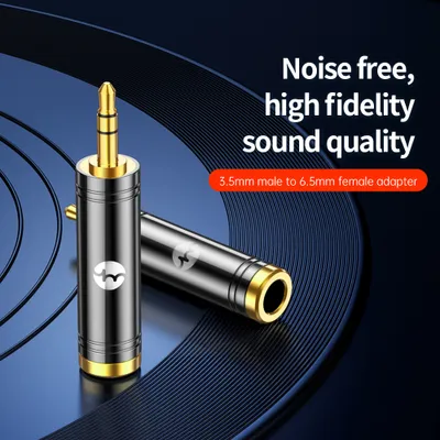 Produktbild von YHEMI Audio-Adapter 3,5 mm (männlich) Mikroklinke auf 6,5 mm Miniklinke (weiblich) Adapter schwarz