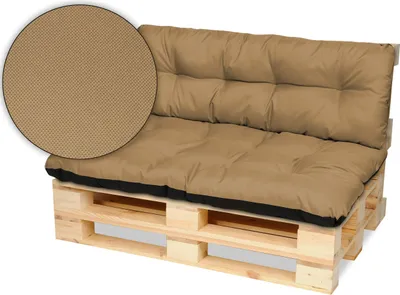 Produktbild von Superkissen24. Palettenkissen Palettenauflagen Sitzkissen - 120x80 cm und Rückenlehne 120x38 cm - Outdoor und Indoor - Beige