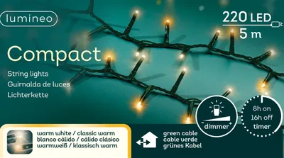 Produktbild von Lumineo Lichterkette COMPACT 220 LED 5 m warm weiß / klassisch warm