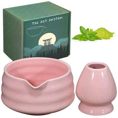 Matcha-Schale mit Ausgießer, Chawan, Keramik, 560 ml, rosa