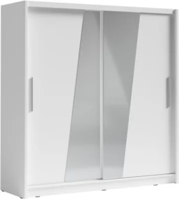 Produktbild von Meublorama MK-BERGAMO-B4-W10200_W10200-IIIMDF-B*4C/181KG, 5 Regale, 2 Tür(en), Weiß, MDF-Platten, 630 mm, 2050 mm