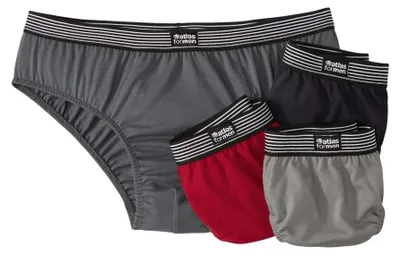Produktbild von Atlas For Men - Slips für Herren (4er-Pack) AF1939 (3XL) (Anthrazit/Burgunderrot/Schwarz/Grau)