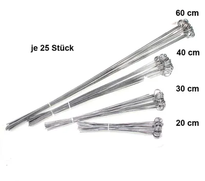 Produktbild von 25 Metallstecker Preisschildhalter Etikettenhalter Schilderhalter 40cm Öse 25mm verzinkt