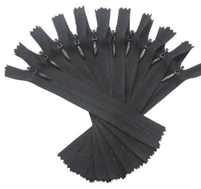 10 unsichtbare Reißverschlüsse 40 cm schwarz zum Einnähen