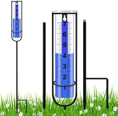 Produktbild von Famanu Regenmesser Frostbeständig - Dekorativ für Garten und Terrasse - Verstellbare Höhe
